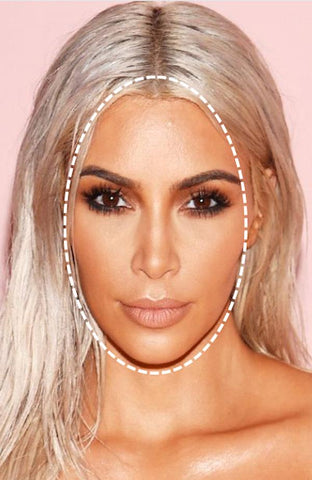An example of individual long-shaped face is Kim Kardashian