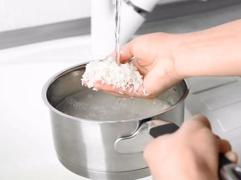 Rinse the rice before cooking it