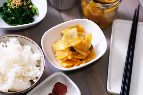 Japanese pickles are a popular side dishes in a traditional Japanese breakfast