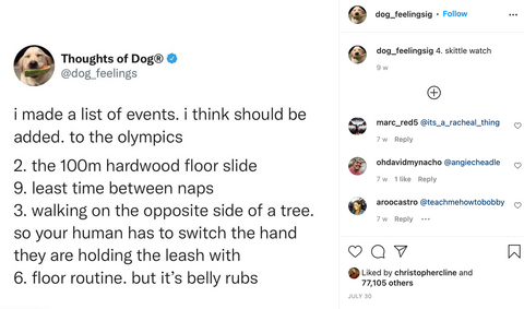 Thoughts of Dogs - Instagram Profile - New Age Walls