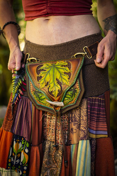 Leather Tree of Life Fanny Pack Purse