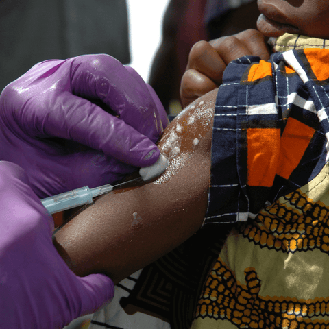Image of a child recieving a COVID vaccine