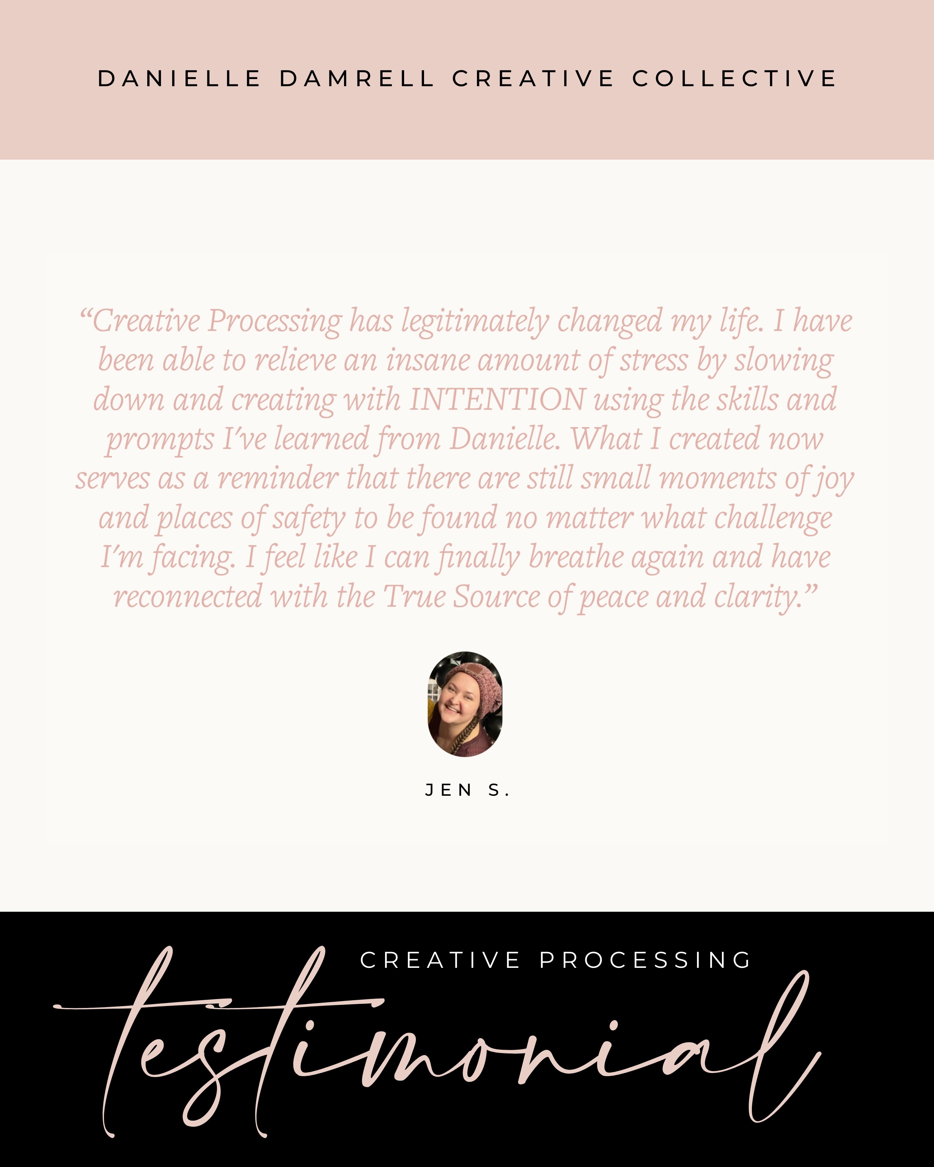Jenny Sanders Creative Processing Workshop Testimonial