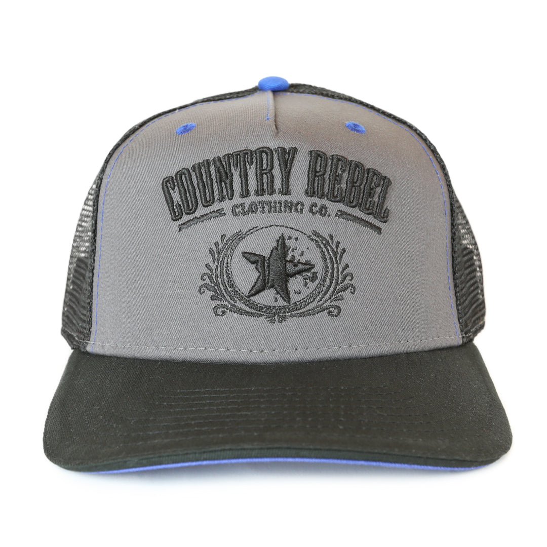 Country Rebel Snapback Grey/Black - Black Logo | Country Rebel