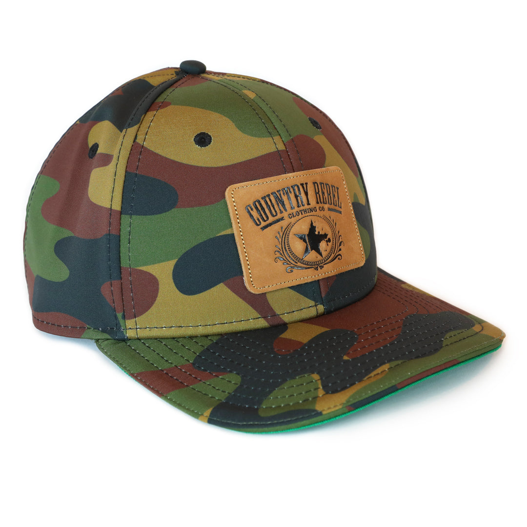 Country Rebel Snapback All Camo - Leather Patch | Country Rebel