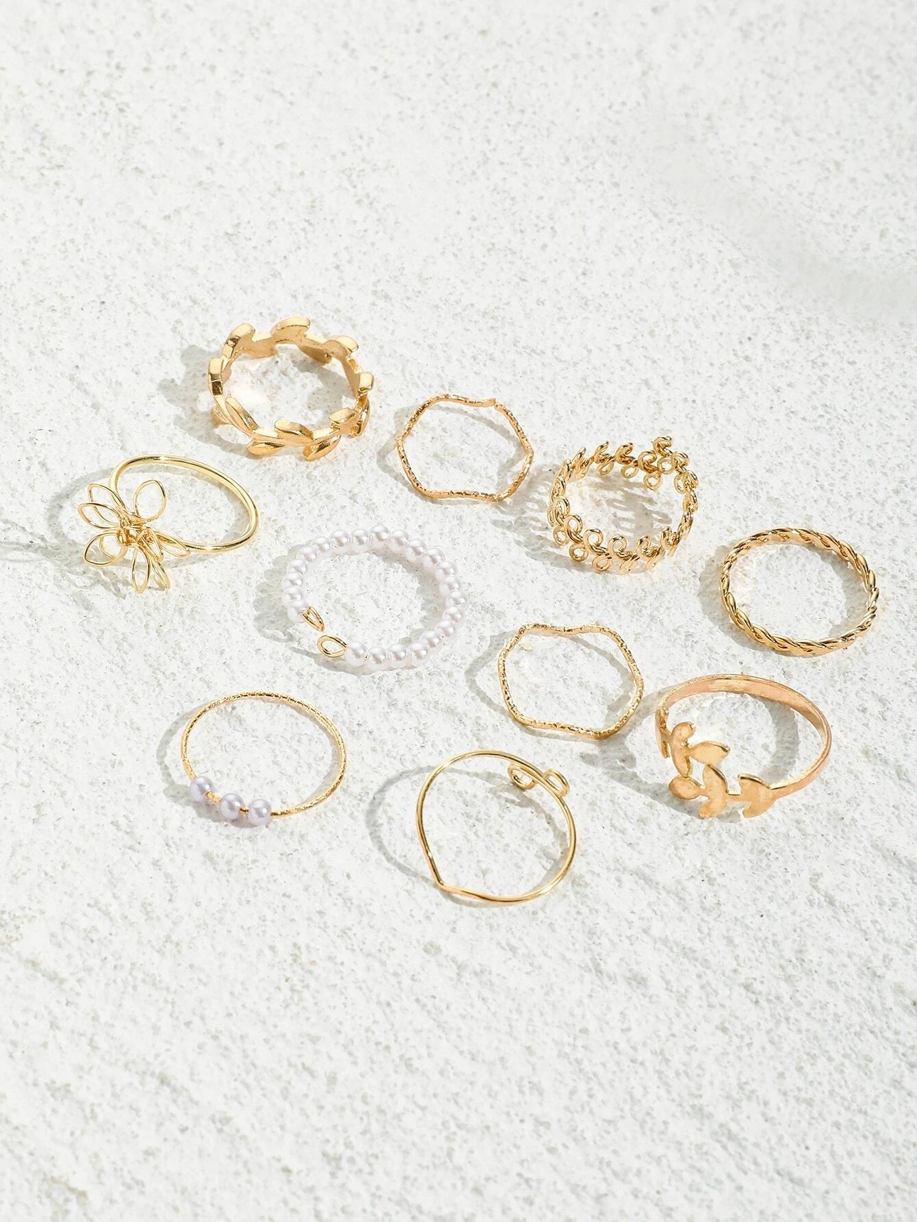  | Shein 10pcs Faux Pearl Decor Ring | Ring | Shein | OneHub