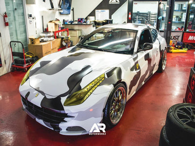 Loud camo wrapped Ferrari F12 in Monaco! 