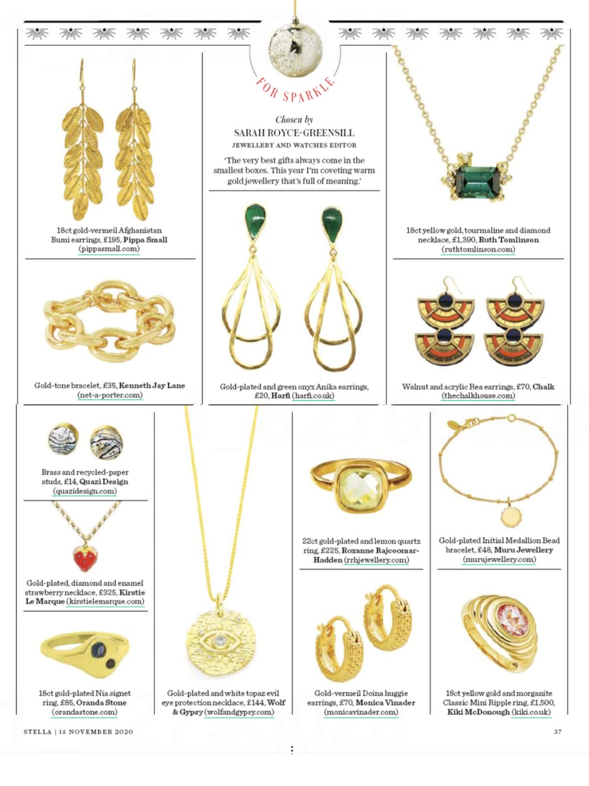 RRH Jewellery featured in Stella Magazine