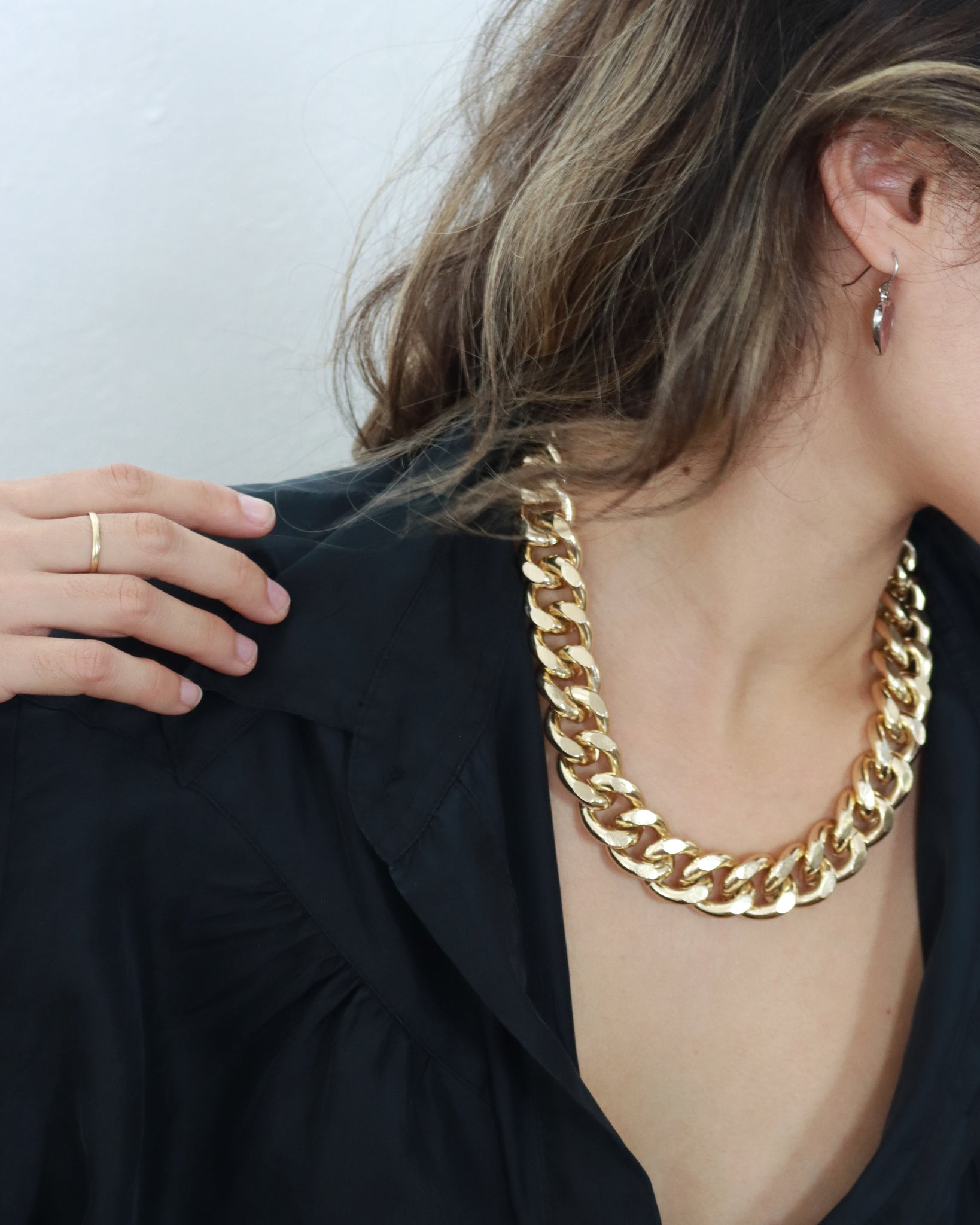 real gold chunky chain necklace