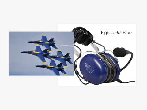 My Little Eagle Aviation Headset in Fighter Jet Blue