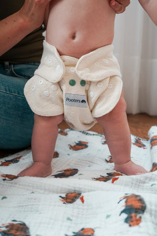 Baby in hemp cloth diaper