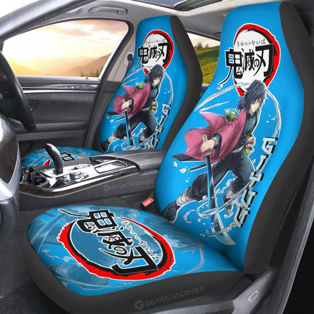 Giyuu Tomioka Car Seat Covers Custom Demon Slayer Anime Car Accessorie 