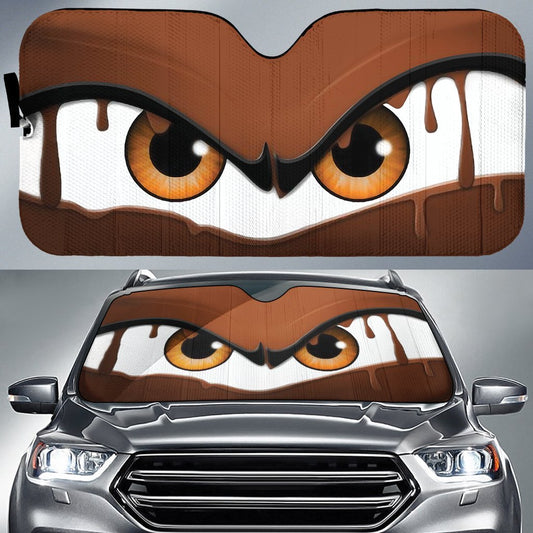 Orange Angry Eyes Car Sunshade Custom Car Accessories