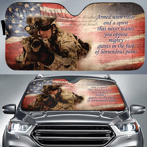 My Hero Soldier Car Sunshade Custom American Flag We The People Car Accessories