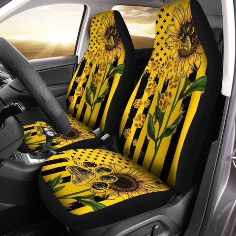 Sunflower Paws Car Seat Covers Custom Car Accessories For Dog Lovers