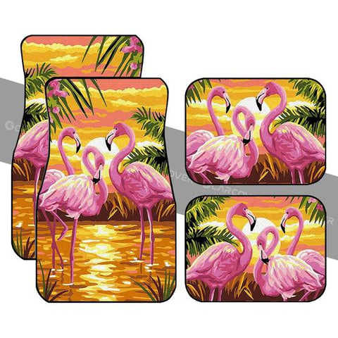 Sunset Flamingo Car Floor Mats Custom Cool Car Interior Accessories