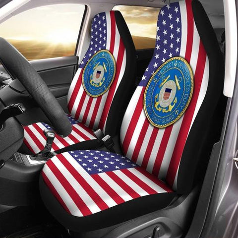 U.S Coast Guard Car Seat Covers Custom American Flag Car Accessories