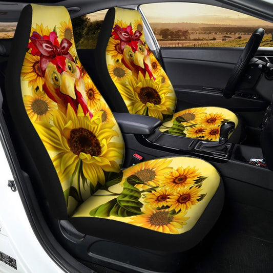 Us Flag Sunflower Car Seat Covers Custom Good Girl Car Accessories
