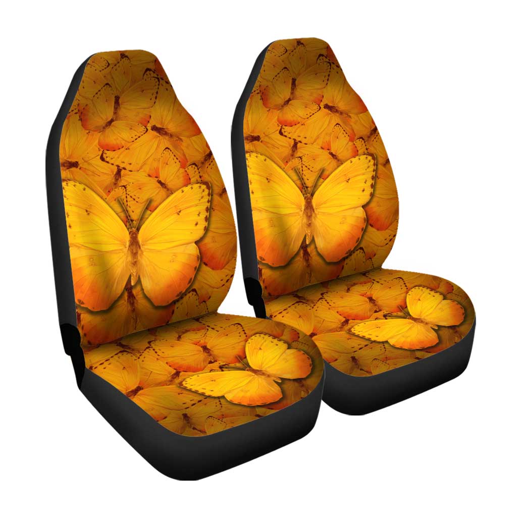 Orange Butterfly Car Seat Covers Custom Butterfly Car Accessories - Gearcarcover - 3