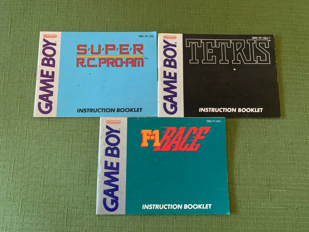 F-1 Race SUPER RC PRO AM & Tetris Nintendo Gameboy Instruction Manual – The  Game Island