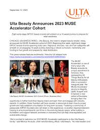 ulta beauty muse accelerator 2023