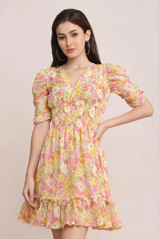 Lemon Floral Skater Dress - Starin