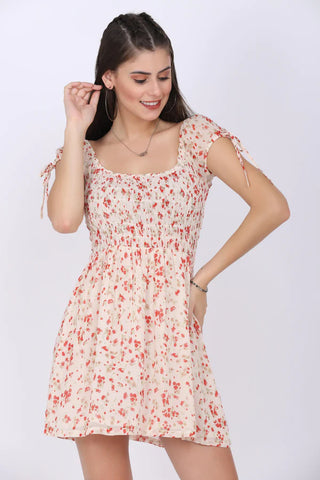 Beige Floral Dress - Starin