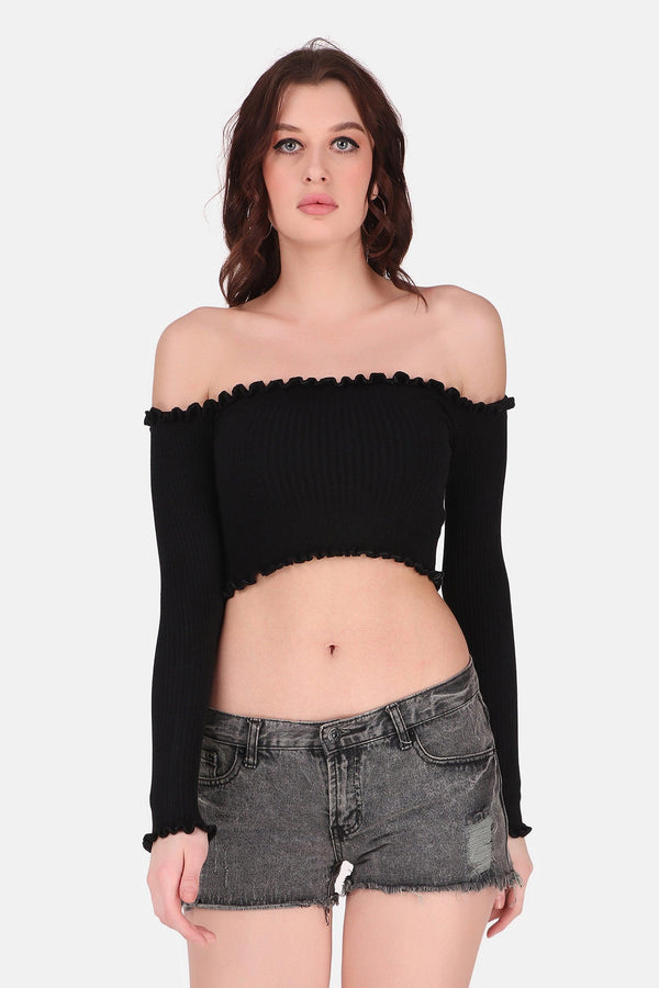 Black Backless Crop Top, Backless Long sleeve top, Sexy Crop Tops