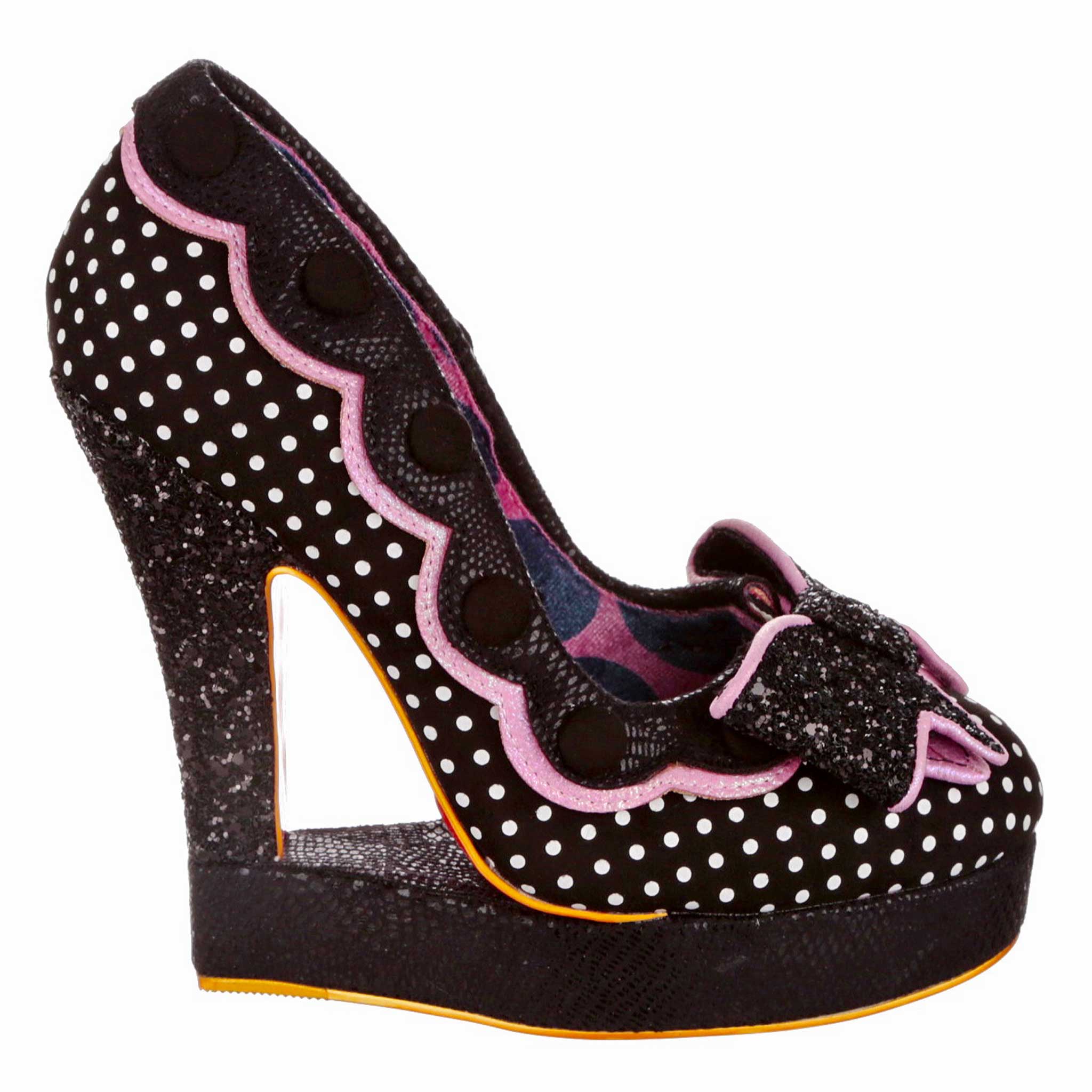 Nick Of Time Wide Fit, Black Glitter High Heels