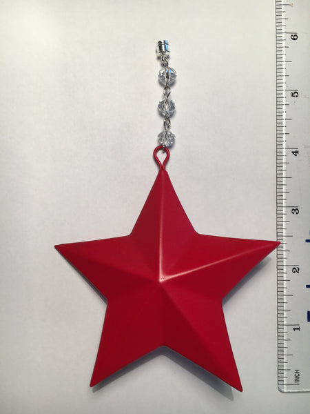 Star Chandelier Charms ~ Set of 3, Choice of Red or Blue