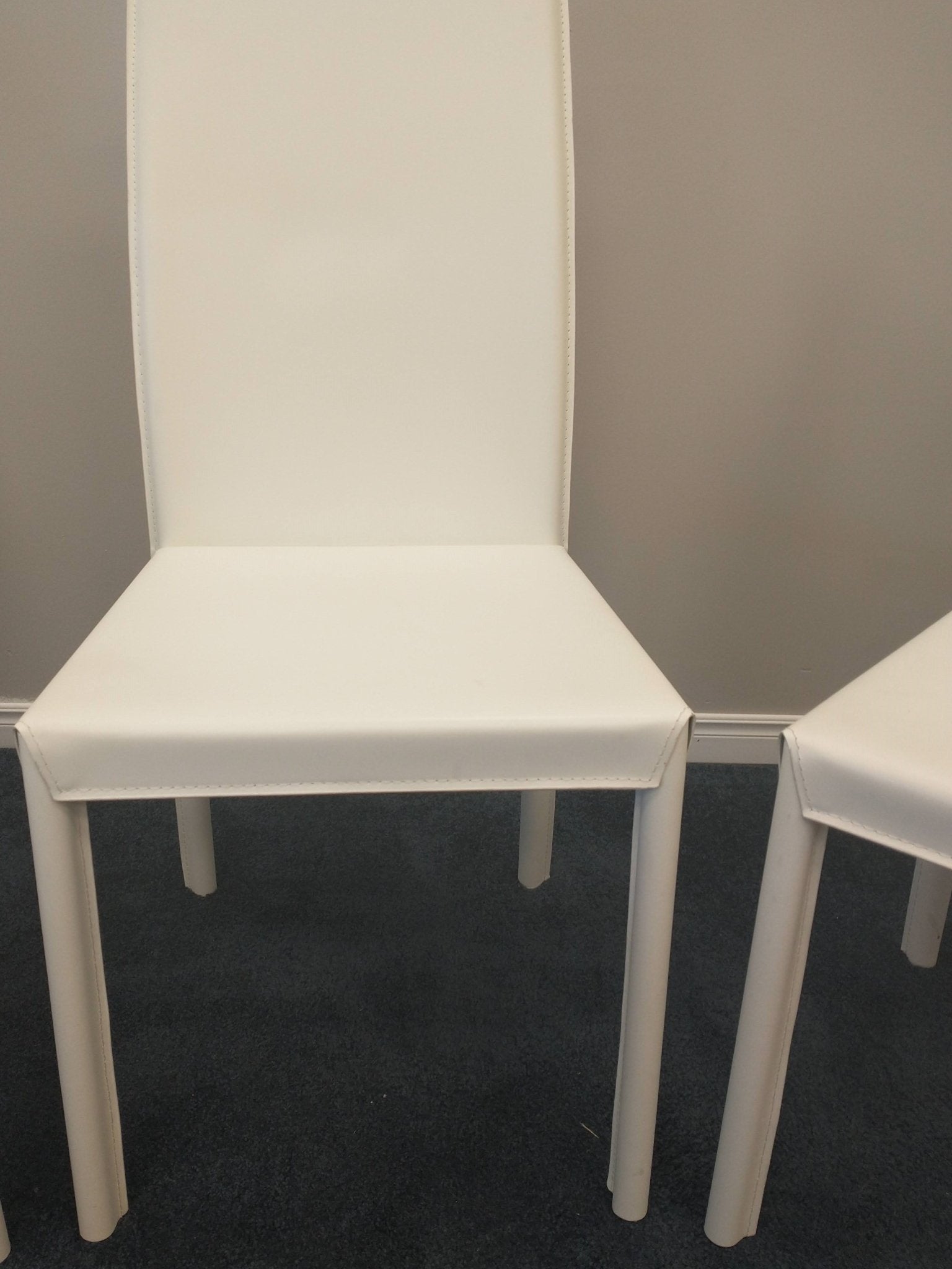 Set Of 2 Modern White Dining Chairs Someware