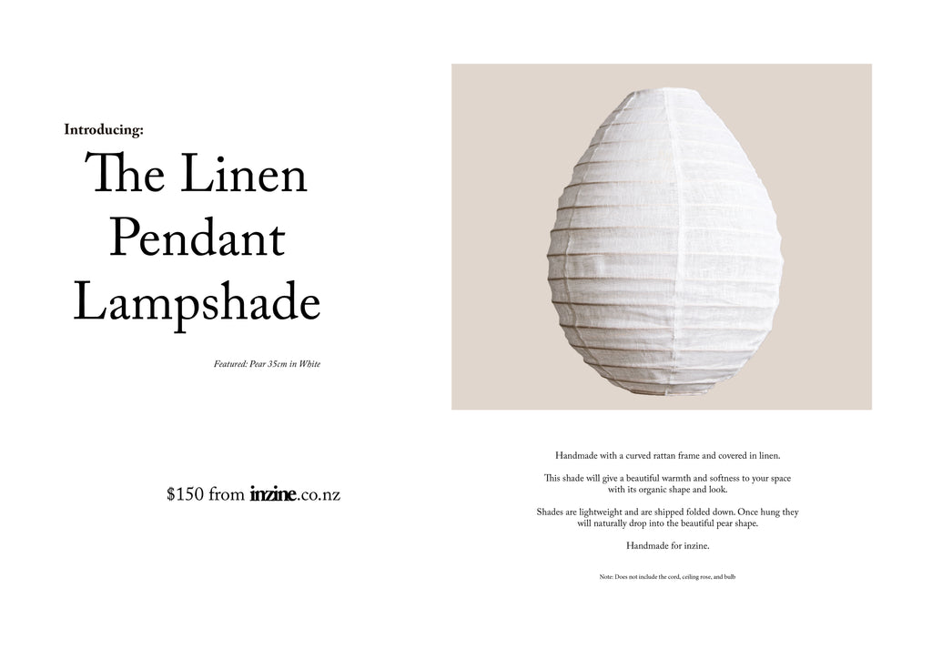 The Linen Pendant Lampshade Ad - shop now at the inzine store