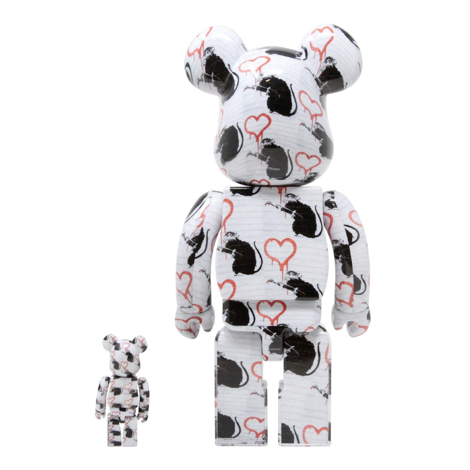 MEDICOM TOY: BE@RBRICK - Brandalism Love Rat 100% & 400%