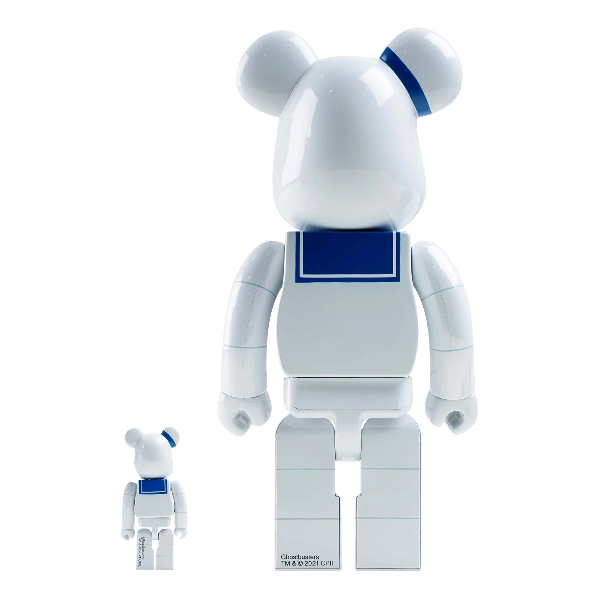 MEDICOM TOY: BE@RBRICK - Ghostbusters Stay Puft Marshmallow Man White  Chrome 100% & 400%