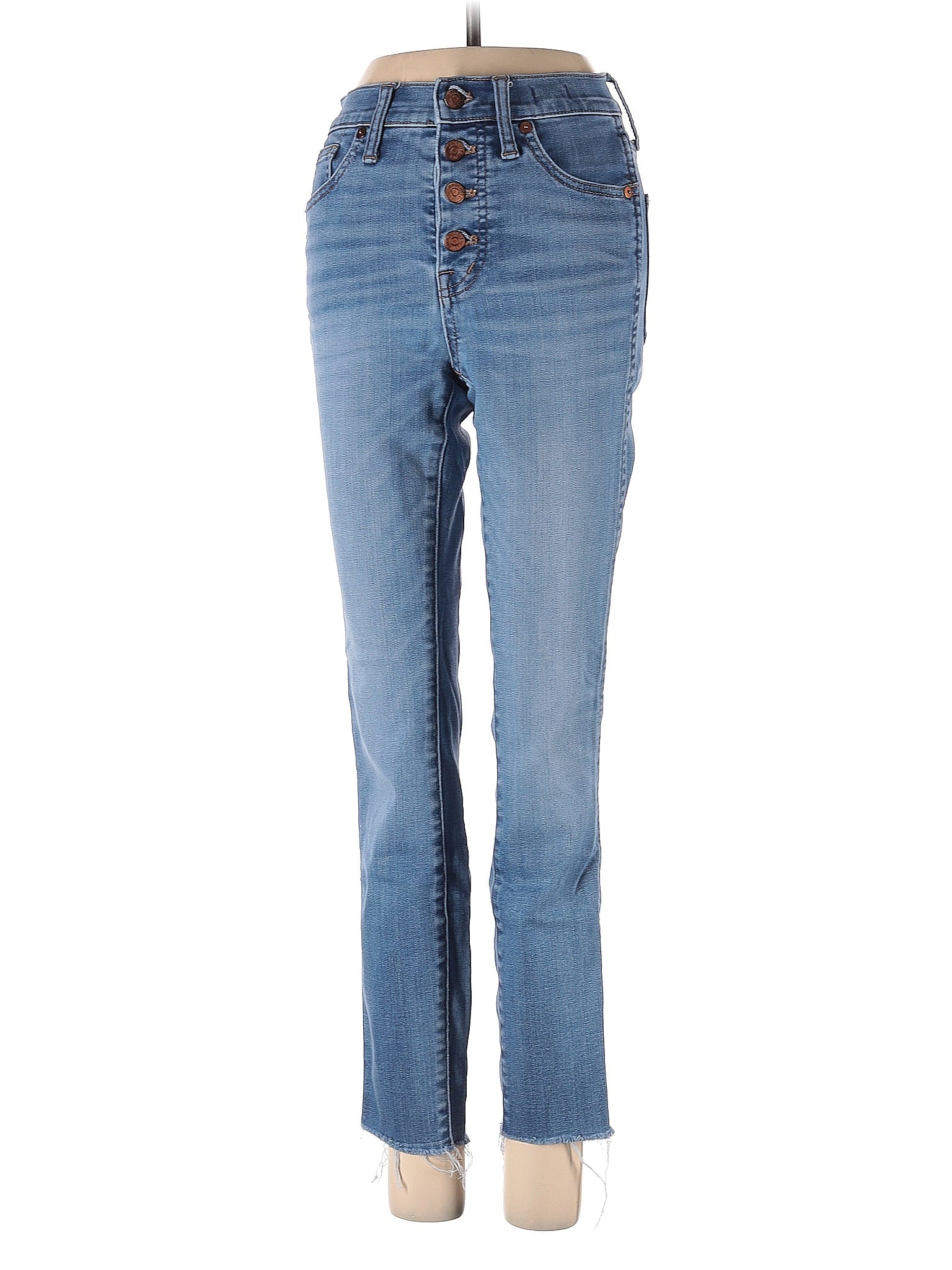 image of Mid-Rise Skinny Jeans in Light Wash