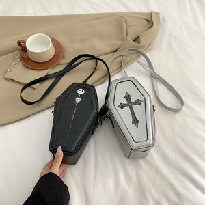 Gothic Coffin Shape Messenger Bag - Alt Style Clothing