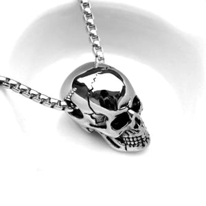 Edgy Stainless Steel 3D Skull Pendant Necklace for Punk Lovers - Alt Style Clothing