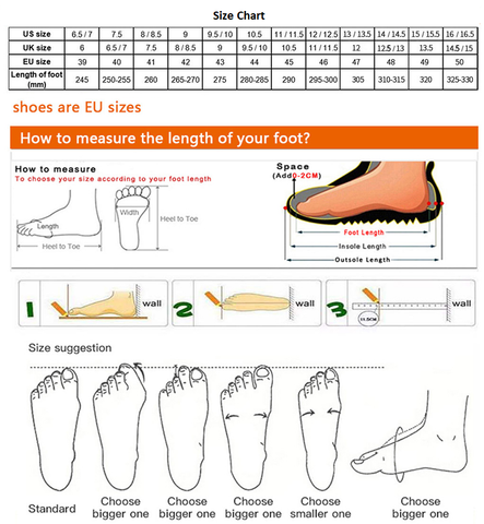 size chart ashour shoes