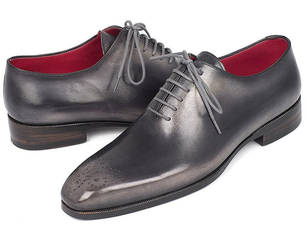 Paul Parkman Men's Gray & Black Wholecut Oxfords (ID#KR254GRY) top quality Men's Fashion - Men's Shoes - Oxfords - Ashour Shoes