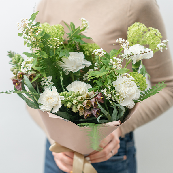 Bouquet Champêtre Blanc et Vert – Happy Flower