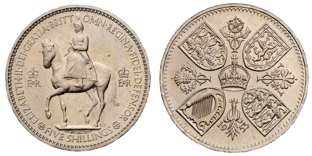 1953 Elizabeth II 5 Shilling, Commemorative Crown