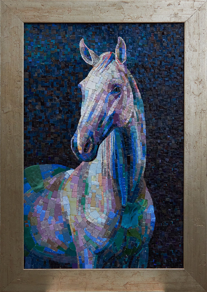 Mosaic with horse. Venetian glass