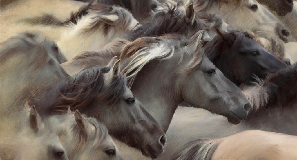 Rafael Lago wild horses painting