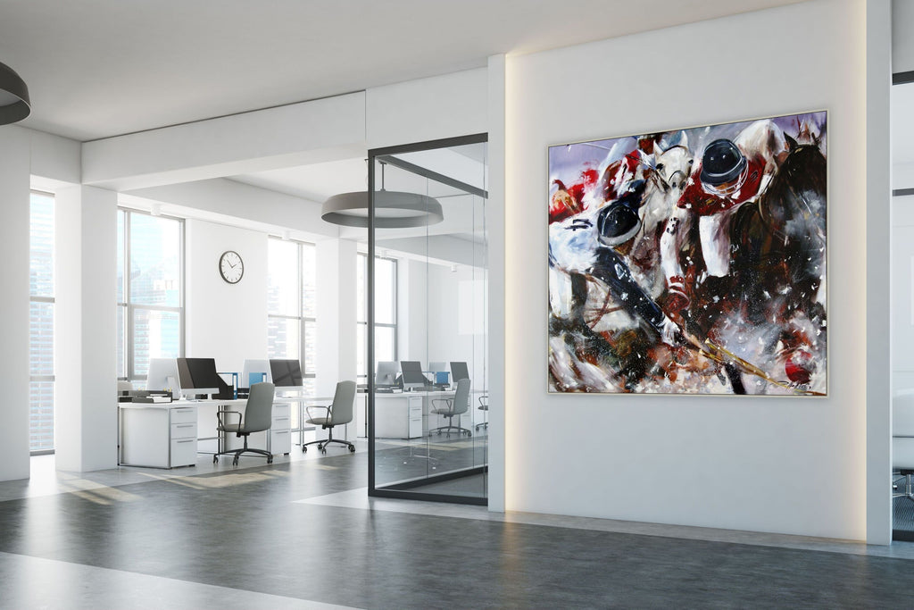 Dynamic polo painting in office 