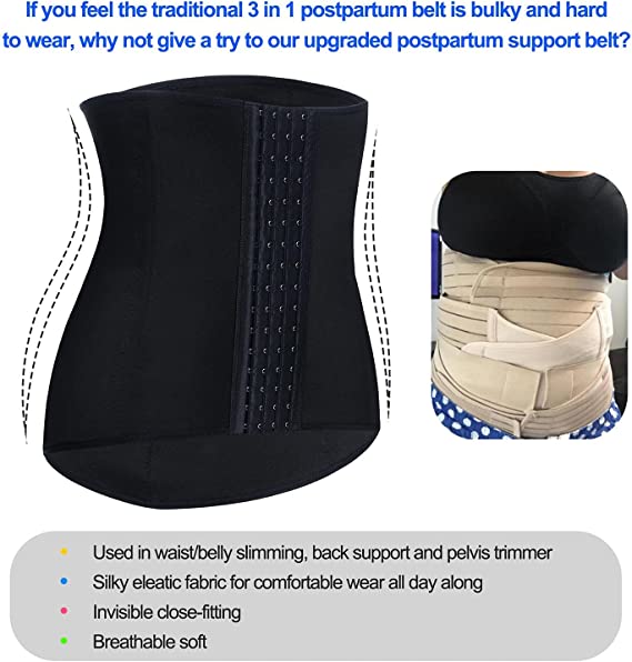 BRABIC 2-in-1 Postpartum Belly Wrap Girdle for Women - Tummy Control  Shapewear