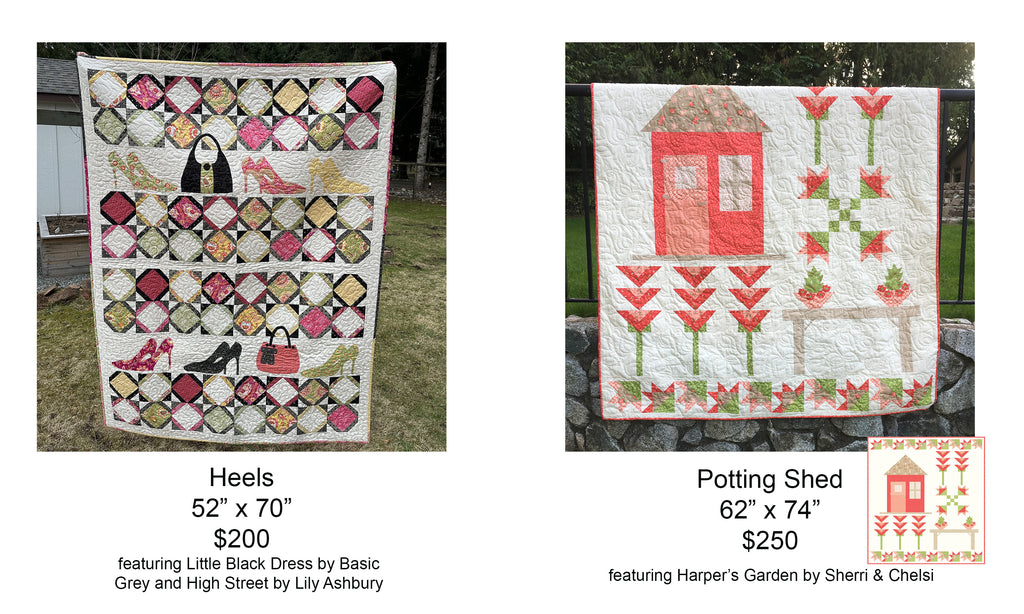 Heels and Potting Shed Quilt Samples for Sale