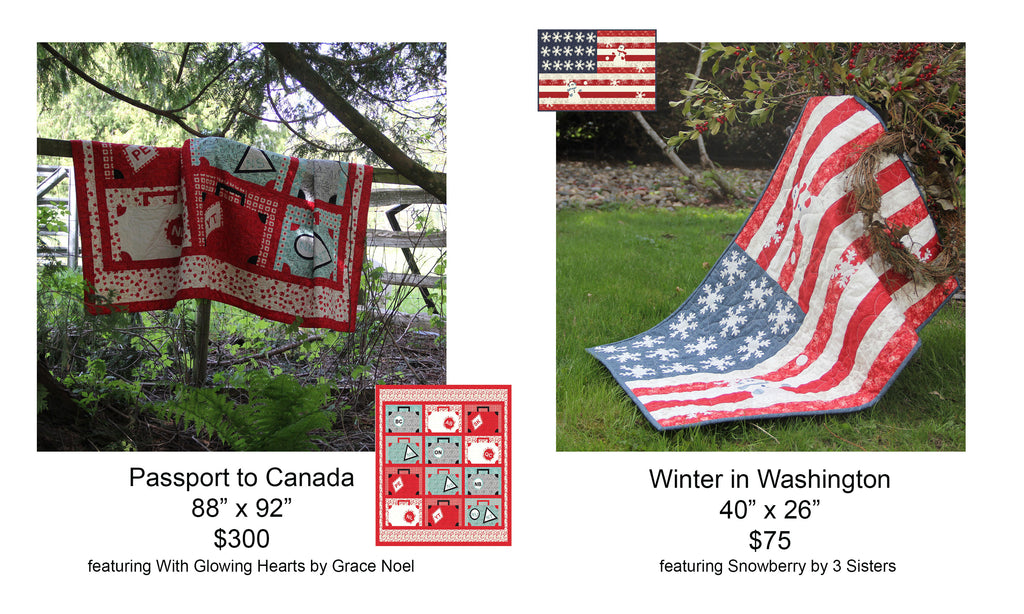 Passport to Canada and Winter in Washington Quilt Samples for Sale