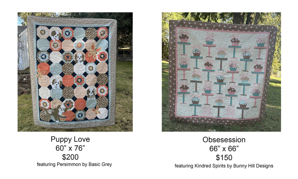 Puppy Love and Obsession Quilt Samples for Sale