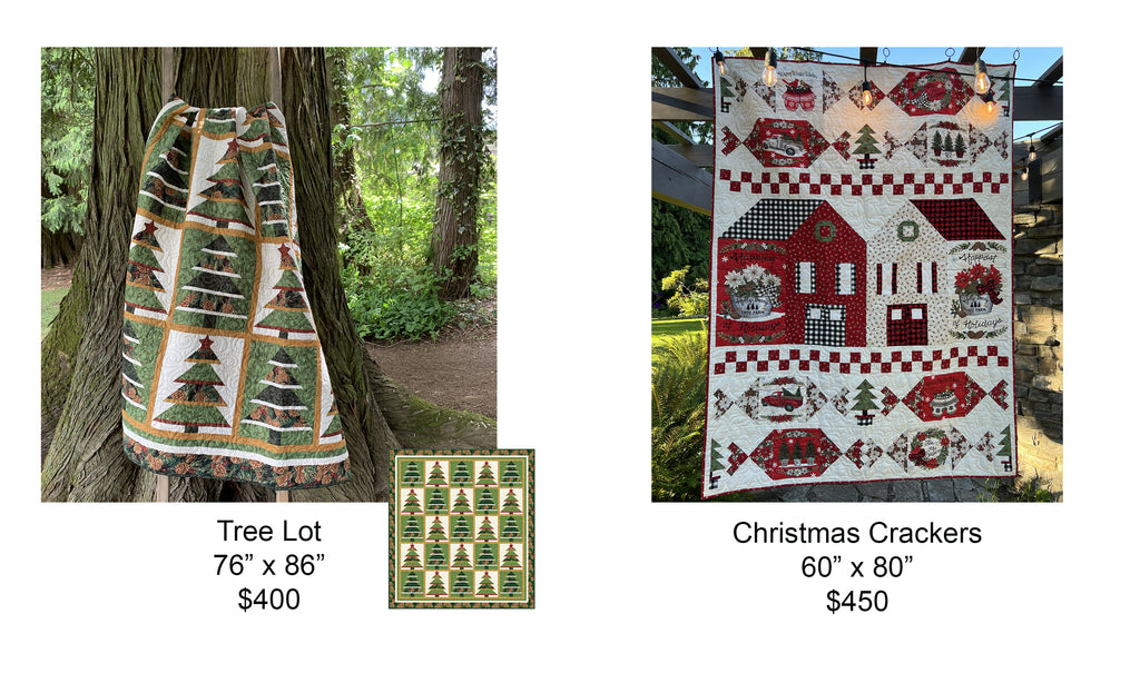 Tree Lot and Christmas Crackers Quilt Samples for Sale
