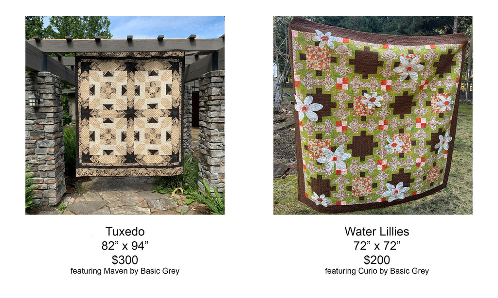 Tuxedo and Water Lillies Quilt Samples for Sale